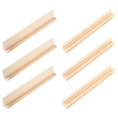 FRCOLOR 6 Stück Holz Domino Halter Teiliges mit Buchstaben Tischständer für DIY Projekte Kreative Bastelideen für Zuhause und Büro Fördert Kreativität und Zusammenarbeit von FRCOLOR