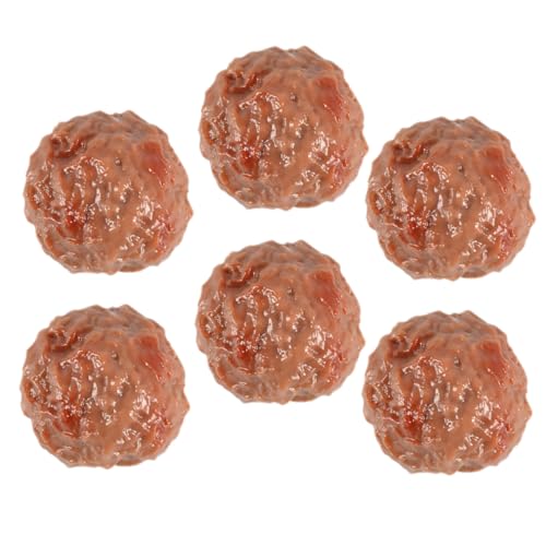 FRCOLOR 6 Stück Künstliche Fleischbällchen Teiliges aus PVC Realistische Fake Rindfleisch Deko für Küche Restaurant und Fotografie Langlebig und Farbecht von FRCOLOR