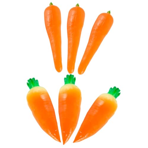 FRCOLOR 6 Stück Künstliche Karotten aus PVC Realistische Gemüse Deko für Ostern Fotografie und Kreative Projekte Miniatur Karotten für Küche Garten und Bastelarbeiten von FRCOLOR