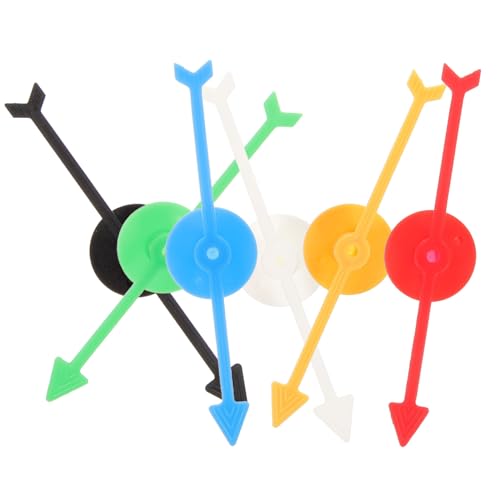 FRCOLOR 6 Stück Leichte Kunststoff Drehpfeile für Brettspiele Rotierendes Zubehör für DIY Roulette Partyspiele und Unterrichtsaktivitäten Farben von FRCOLOR