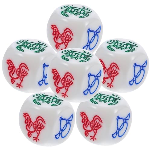 FRCOLOR 6 Stück Mehrseitige Spielwürfel aus Robustem Resin mit Fisch Garnele Krabbe und Huhn Vielseitige Würfel für Brettspiele Partyspiele und Gesellige Runden Langlebig und Farbenfroh FRCOLOR 6 Stück Mehrseitige Spielwürfel aus Robustem Resin mit Fisch Garnele Krabbe und Huhn Vielseitige Würfel für Brettspiele Partyspiele und Gesellige Runden Langlebig und Farbenfroh von FRCOLOR