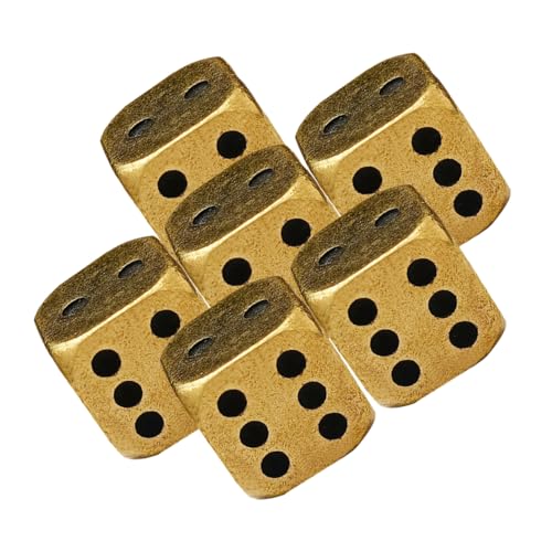FRCOLOR 6 Stück Messing Würfel mit Abgerundeten Ecken Robustes Vintage Design Kleine Spielwürfel für Brettspiele Party und Dekoration Detailreich Verarbeitet Angenehmes Handgefühl FRCOLOR 6 Stück Messing Würfel mit Abgerundeten Ecken Robustes Vintage Design Kleine Spielwürfel für Brettspiele Party und Dekoration Detailreich Verarbeitet Angenehmes Handgefühl von FRCOLOR
