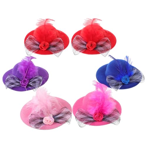 FRCOLOR 6 Stück Miniatur Hüte für Puppen Selbstgemacht Teeparty Hüte für Mädchen Bastelzubehör für Miniaturfiguren von FRCOLOR