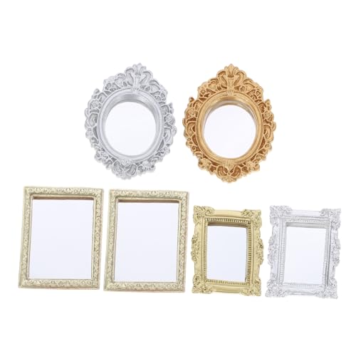 FRCOLOR 6 Stück Miniatur Schminkspiegel Vintage Stil Kleines Dekoratives Spiegel Puppenhaus Schlafzimmer Bad Robuste Kindersichere Mini Möbel für Kreative Rollenspiele und Vielseitige Deko FRCOLOR 6 Stück Miniatur Schminkspiegel Vintage Stil Kleines Dekoratives Spiegel Puppenhaus Schlafzimmer Bad Robuste Kindersichere Mini Möbel für Kreative Rollenspiele und Vielseitige Deko von FRCOLOR