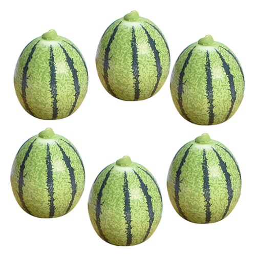 FRCOLOR 6 Stück Miniaturisierte Wassermelonen Künstliche Früchte für Puppenhaus Deko DIY Bastelzubehör Realistische Mini Fake Fruits für Tischdekoration und Fotografie von FRCOLOR