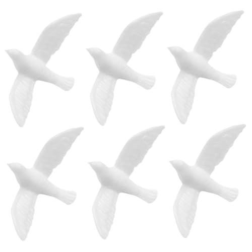 FRCOLOR 6 Stück Miniaturmodell Weißer Taube Teiliges aus Harz für Puppenhaus Garten Dekoration Realistische Vogelfiguren für Sammler und Bastelprojekte von FRCOLOR