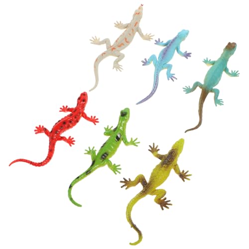 FRCOLOR 6 Stück Realistische Plastik Eidechsenfiguren Simulation Tier Reptil für Dekoration und Lernspielzeug von FRCOLOR