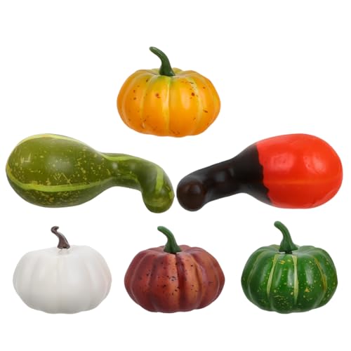 FRCOLOR 6 Stück Simulationskürbis Modell 6Er Packung 820 Dekorative Kürbisse Bastelkürbisse Thanksgiving Tischdeko Kürbisse Heimdeko Künstliche Kürbisse Große Künstliche Kürbisse von FRCOLOR