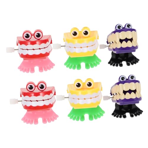 FRCOLOR 6 Stück Spielzeugsprungspielzeug Geburtstagsfeier Partygeschenke mit klappernden Zähnen aufgeben Halloween-Party- Uhrwerksspielzeug Knebelspielzeug Abs von FRCOLOR