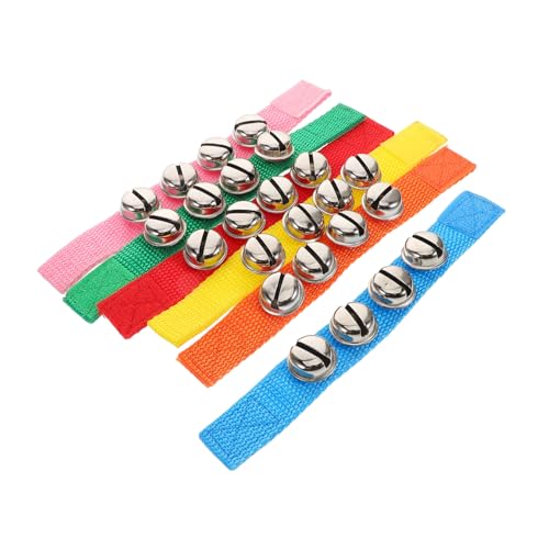 FRCOLOR 6 Stück Teiliges Bunte Handgelenkglocken aus Weichem Stoff für Sicher und Komfortabel als Musikalisches Tanzspielzeug Koordination und Rhythmischem Spiel von FRCOLOR
