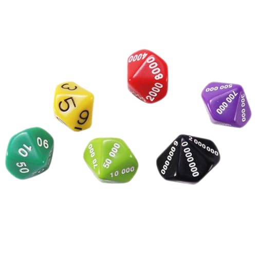 FRCOLOR 6 Stück Teiliges Bunte Spielwürfel Polyedrische Party Würfel für Brettspiele Langlebig für Spieleabende mit Freunden oder Kollegen Zufällige Farbe Zufällige Farbe FRCOLOR 6 Stück Teiliges Bunte Spielwürfel Polyedrische Party Würfel für Brettspiele Langlebig für Spieleabende mit Freunden oder Kollegen Zufällige Farbe Zufällige Farbe von FRCOLOR
