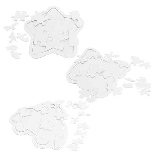 FRCOLOR 6 Stück Teiliges DIY Cartoon Blanko Puzzle aus Papier Individuell Bemalbar Kinderfreundlich Präzise Geschnitten für Kreatives Malen und Basteln Fördert Feinmotorik und Spaß Beim von FRCOLOR