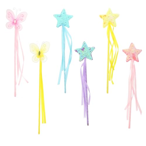FRCOLOR 6 Stück Teiliges Feenstab mit Strass Bunte Magiestäbe für Leichte Tragbare Feenstäbe mit Schleifen Bühnenrequisite für Party Tanz Fotografie FRCOLOR 6 Stück Teiliges Feenstab mit Strass Bunte Magiestäbe für Leichte Tragbare Feenstäbe mit Schleifen Bühnenrequisite für Party Tanz Fotografie von FRCOLOR