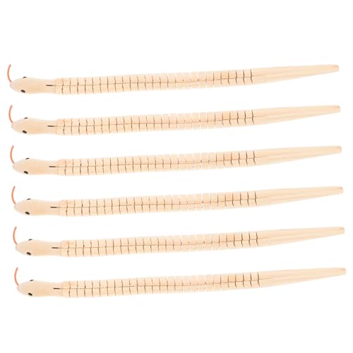 FRCOLOR 6 Stück Teiliges Flexibles Holzschlangen zum Bemalen Gelenkige DIY Schlangen für Nachhaltiges Holzspielzeug Realistische Tierfigur als Partydekoration und Prank Requisite von FRCOLOR