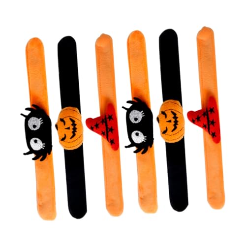FRCOLOR 6 Stück Teiliges Halloween Schnapparmband für Armbänder mit Kürbis Hexenhut und Spinne Motiven Leichte Bequeme Slap Bands für Party Mitgebsel und Kinderspaß FRCOLOR 6 Stück Teiliges Halloween Schnapparmband für Armbänder mit Kürbis Hexenhut und Spinne Motiven Leichte Bequeme Slap Bands für Party Mitgebsel und Kinderspaß von FRCOLOR