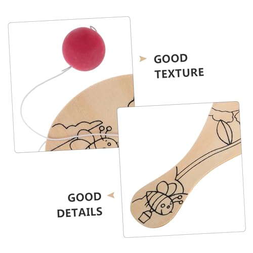 FRCOLOR 6 Stück Teiliges Handbemaltes Holz Paddleball Set für DIY Bastelspielzeug zum Ausmalen Fördert Kreativität und Hand Auge koordination für Doodle aktivitäten Pädagogisch von FRCOLOR