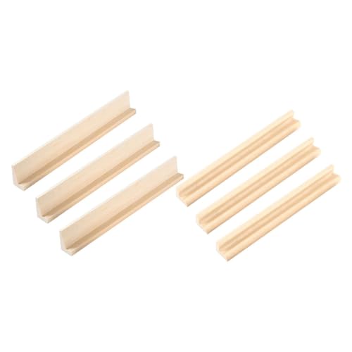 FRCOLOR 6 Stück Teiliges Holz Domino Halter Tray Organizer für Domino Spiele DIY Zubehör Multifunktional als Karten und Buchstabenhalter Ergonomisch für Einfache Handhabung bei Arthritis von FRCOLOR