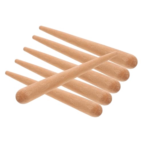 FRCOLOR 6 Stück Teiliges Holz Guiro Sticks mit Glatter Oberfläche und Abgerundeten Kanten Sichere Percussion Musikstäbe für Rhythmuslernen Musikunterricht und Kreative Musikinstrumente von FRCOLOR