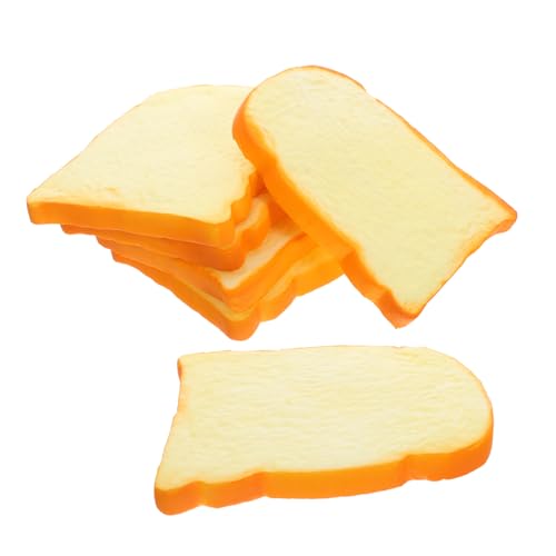 FRCOLOR 6 Stück Teiliges Künstliche Toastbrot Scheiben aus Robustem PU Material Realistische Brotscheiben Deko für Hochzeit Küchendekoration Fotografie Requisiten Platzsparend und von FRCOLOR