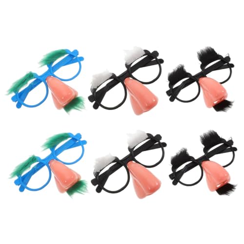 FRCOLOR 6 Stück Teiliges Lustiges Brillen mit Schnurrhaar und Augenbrauen Kunststoffkostümbrillen für Erwachsene und Weißer Schnurrbart Partyzubehör für Halloween Geburtstag und Festliche FRCOLOR 6 Stück Teiliges Lustiges Brillen mit Schnurrhaar und Augenbrauen Kunststoffkostümbrillen für Erwachsene und Weißer Schnurrbart Partyzubehör für Halloween Geburtstag und Festliche von FRCOLOR