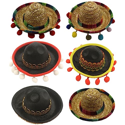 FRCOLOR 6 Stück Teiliges Mexikanische Strohhut Stirnbänder Fiesta Sombrero Hüte für Karneval und Partys Partydekoration für Männer Frauen FRCOLOR 6 Stück Teiliges Mexikanische Strohhut Stirnbänder Fiesta Sombrero Hüte für Karneval und Partys Partydekoration für Männer Frauen von FRCOLOR