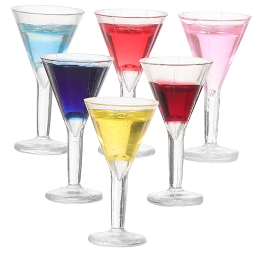 FRCOLOR 6 Stück Teiliges Mini Cocktailgläser Puppenhaus Dekoration Realistische Miniatur Weingläser für Puppenküche Tischdeko von FRCOLOR