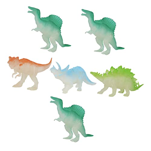 FRCOLOR 6 Stück Teiliges Mini Dinosaurier Leuchtende Simulation Detailreiche Dino Figuren aus Sicherem Kunststoff für Ab Jahren Geeignet für Dinosaurier Mottoparty und Alltagsspiel von FRCOLOR