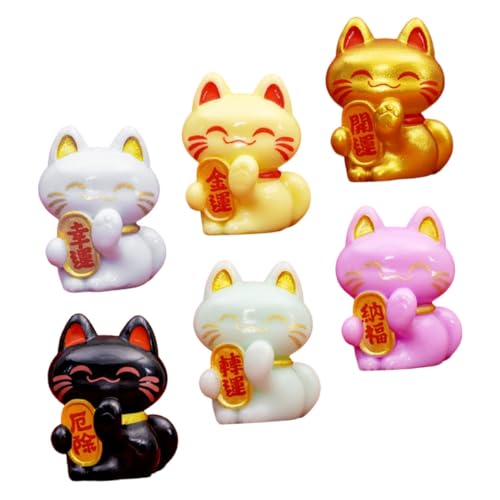 FRCOLOR 6 Stück Teiliges Mini Glückskatze Figuren Set Bunte Katzen Desktop Deko Symbol für Glück und Wohlstand Kompakt Tragbar für Katzenliebhaber und DIY FRCOLOR 6 Stück Teiliges Mini Glückskatze Figuren Set Bunte Katzen Desktop Deko Symbol für Glück und Wohlstand Kompakt Tragbar für Katzenliebhaber und DIY von FRCOLOR