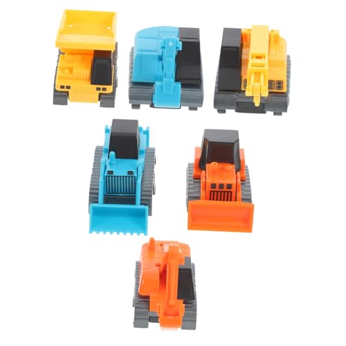 FRCOLOR 6 Stück Teiliges Mini Pull Back Spielzeugautos Kleine Reibungsbetriebene Baustellenfahrzeuge aus Friktionsautos für Lernspielzeug Kreativität und Sozialentwicklung von FRCOLOR