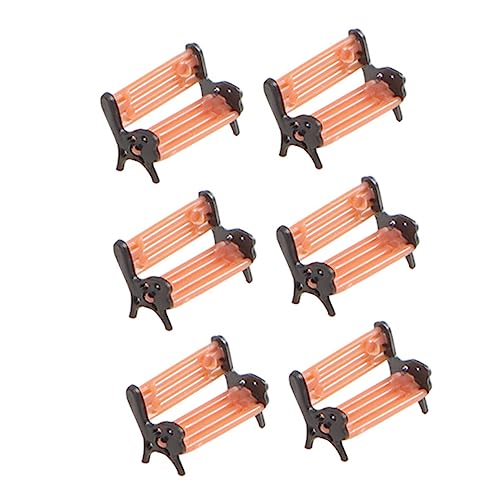 FRCOLOR 6 Stück Teiliges Mini Puppenhaus Modellset Realistische Kleine Bank aus Hochwertigem Dekoratives Miniatur Dekoobjekt für Puppenhaus und DIY Bastelarbeiten von FRCOLOR
