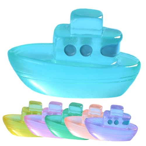 FRCOLOR 6 Stück Teiliges Miniatur Boot aus Robustem Harz Leuchtet im Dunkeln Dekorative Puppenhaus und Gartendeko Kreative Geschenkidee für Miniaturliebhaber für Garten Aquarium und von FRCOLOR