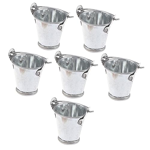 FRCOLOR 6 Stück Teiliges Miniatur Metall Eimer Silberfarbene Mini Garten Eimer für Puppenhaus Dekoration Kreative Miniatur Gartenzubehör zum Basteln und Sammeln FRCOLOR 6 Stück Teiliges Miniatur Metall Eimer Silberfarbene Mini Garten Eimer für Puppenhaus Dekoration Kreative Miniatur Gartenzubehör zum Basteln und Sammeln von FRCOLOR