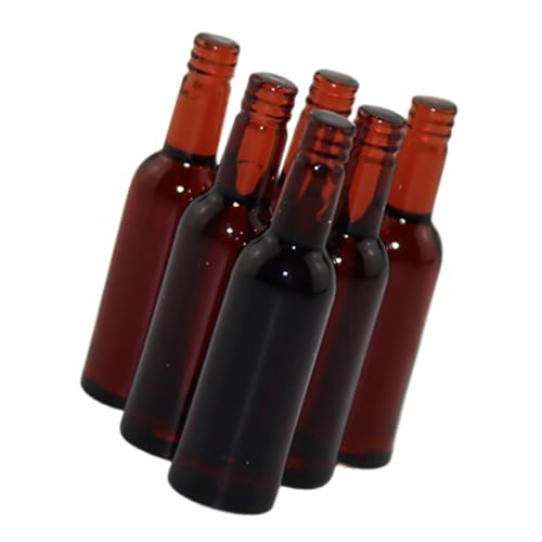 FRCOLOR 6 Stück Teiliges Miniatur Puppenhaus Bierflaschen aus Stabilem Harz mit Realistischen Details für DIY Fotografie Mikro Landschaften Minihäuser und Dekorative Sammlungen von FRCOLOR