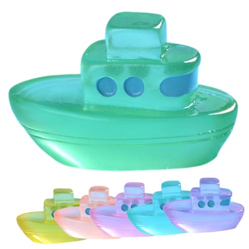 FRCOLOR 6 Stück Teiliges Miniatur Resin Boot mit Nachtleuchteffekt Langlebige Garten Autodekoration Miniatur Boote für Landschaft Balkon und Puppenhaus Robustes Harzmaterial von FRCOLOR