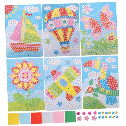FRCOLOR 6 Stück Teiliges Puzzle Sticker aus Eva Material mit Abgerundeten Kanten Bunte Cartoon Motive Fördert Kognitive Fähigkeiten Logisches und Hand Auge Koordination Lernspielzeug für von FRCOLOR