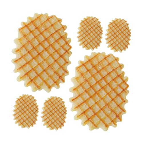 FRCOLOR 6 Stück Teiliges Realistischer Gefälschter Waffelmodelle aus Langlebigem Material Vielseitige Küchen und Restaurantdekoration Sichere Simulation für Ansprechende Food Displays und von FRCOLOR