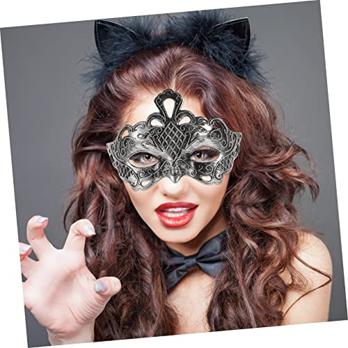 FRCOLOR 6 Stück Teiliges Silbernes Vintage Maskenball Kostüm Halbe Gesicht Masquerade Masken für Damen für Halloween Karneval Cosplay und Festliche Partyveranstaltungen von FRCOLOR