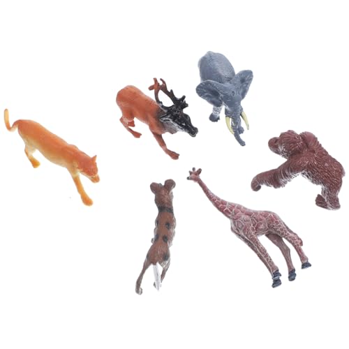 FRCOLOR 6 Stück Teiliges Wildtiere Modellset Realistische Tierfiguren für Lernspielzeug Zoo Dekoration Kreative Miniaturfiguren für Wohn Kinderzimmer von FRCOLOR