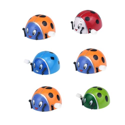 FRCOLOR 6 Stück Teiliges Wind up Marienkäfer aus Kunststoff Sicher für Ab Jahren Manuelle Mechanik für Lustige Bewegung Party und Kindergarten Mitgebsel Farblich Sortiert Zufällige Farbe von FRCOLOR