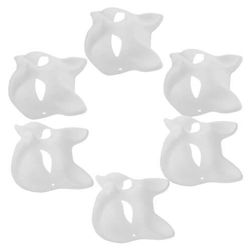 FRCOLOR 6 Stück Unbemalte Katzen und Fuchs Masken aus Papiermasse zum Bemalen für Halloween Karneval Cosplay und Kreative Gruppenaktivitäten FRCOLOR 6 Stück Unbemalte Katzen und Fuchs Masken aus Papiermasse zum Bemalen für Halloween Karneval Cosplay und Kreative Gruppenaktivitäten von FRCOLOR