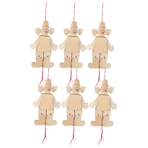 FRCOLOR 6 Stück Unvollendete DIY Puppen für Handgemachte Holzmarionette für Kreative Bastelprojekte Interaktives Feinmotorik FRCOLOR 6 Stück Unvollendete DIY Puppen für Handgemachte Holzmarionette für Kreative Bastelprojekte Interaktives Feinmotorik von FRCOLOR