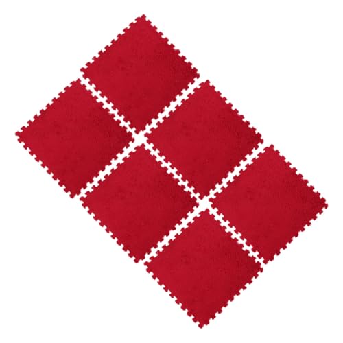 FRCOLOR 6 Stück Weiche Abnehmbare Bodenfliesen aus Rötlichem Plüschigem Eva Schaum rutschfeste Multifunktionale Spielmatte für Kleinkinder Tragbar für Wohn und Schlafzimmer Schadstofffrei FRCOLOR 6 Stück Weiche Abnehmbare Bodenfliesen aus Rötlichem Plüschigem Eva Schaum rutschfeste Multifunktionale Spielmatte für Kleinkinder Tragbar für Wohn und Schlafzimmer Schadstofffrei von FRCOLOR