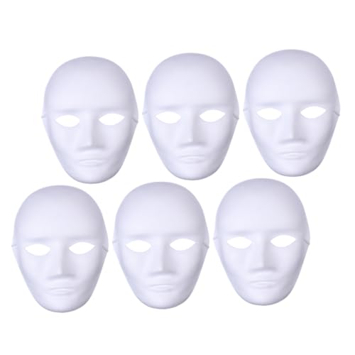 FRCOLOR 6 Stück Weiße Pulp Masken zum Bemalen DIY Handgemalte Masken für Männer Kreative Gestaltung für Partys Maskenbälle und Besondere Anlässe von FRCOLOR