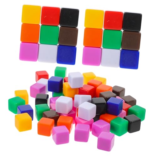 FRCOLOR 60stücke Acryl Würfel Blank Würfel DIY Spielwürfel Quadratische Würfelspiel Requisiten Party Zubehör von FRCOLOR