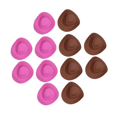FRCOLOR 60 Stück Teiliges Mini Cowgirl Hüte Miniatur Puppenhut Dekoration Braun Leichte DIY Bastelaccessoires für Puppenhaus Vielseitige Mini Hüte Props für Kreative Handwerksprojekte von FRCOLOR