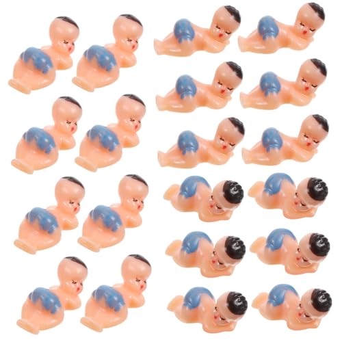 FRCOLOR 60 Stück Teiliges Mini Figuren aus Robustem PP Kunststoff Niedliche Dekoration für Shower Vielseitig Einsetzbar als Party Deko Eiswürfelspiel Zubehör Blaue Mini Junge Mädchen von FRCOLOR