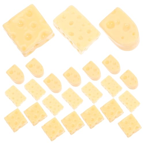 FRCOLOR 60 Stück Teiliges Mini Käse Deko aus Flexiblem Resin Realistische Käse Charms DREI Formen für DIY Bastelarbeiten Scrapbooking Handyhüllen und Kinderspielzeug Lebendige Farbakzente von FRCOLOR