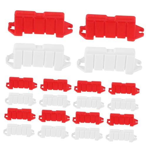 FRCOLOR 60 Stück Teiliges Mini Rennstrecken Barrieren aus Robustem Kunststoff Inklusive Miniatur Verkehrsbarrieren und Straßenschildern Interaktives für Rc Drift Autos und Kreative von FRCOLOR