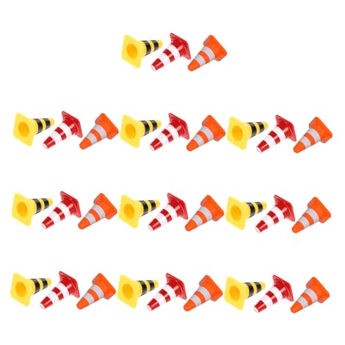 FRCOLOR 60 Stück Teiliges Mini-verkehrshütchen Kunststoff Bunte Mini-verkehrszeichen für Realistisches Rollenspiel und Verkehrssicherheitslernen Pädagogisches für Eltern-Junge von FRCOLOR
