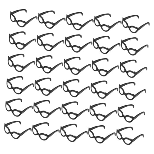FRCOLOR 60 Stück Teiliges Miniatur Puppen Sonnenbrillen in Schwarz Leichte Kleine Doll Eyewear Modische Mini Brillen Puppenhaus Zubehör für DIY Kostüm und Puppenmode von FRCOLOR